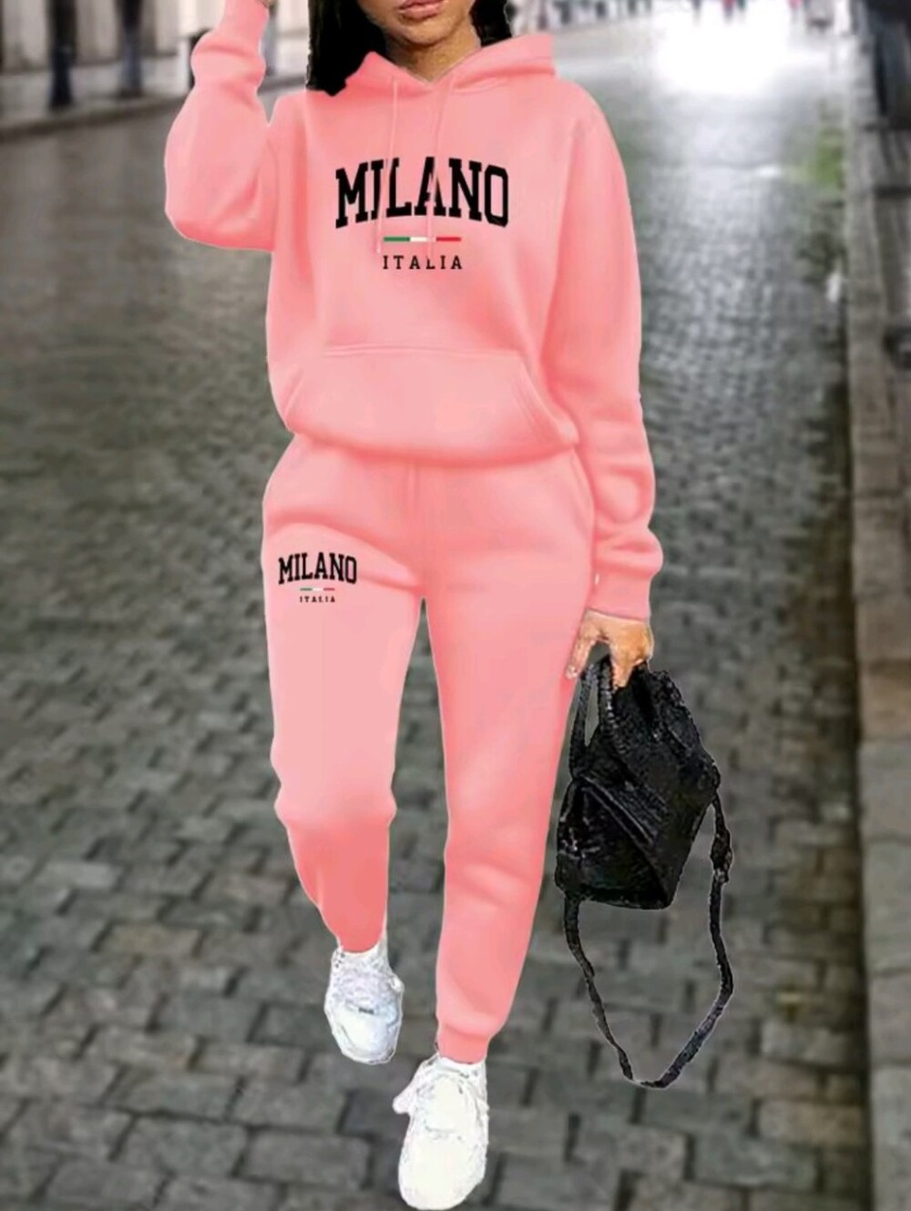 Women's Milano Pants Set Sweatpants And Sweatshirt Hoodie Suit